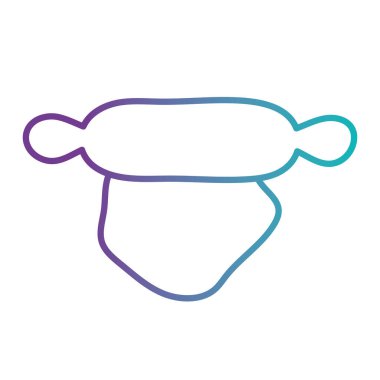 İzole edilmiş oklava gradyanı biçim vektör tasarımı