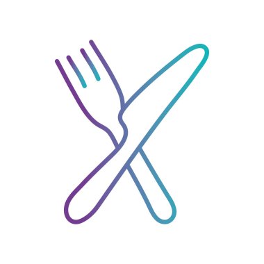 Bıçak ve çatal gradyan biçim vektör tasarımı