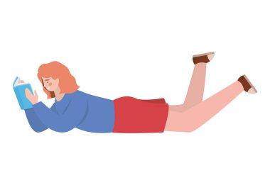 Kitap vektörü tasarımı olan kız