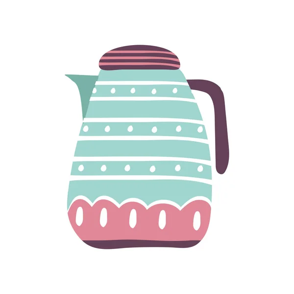 紅茶やコーヒーケトルフラットスタイルのアイコンベクトルデザイン — ストックベクタ