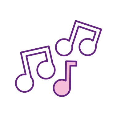 İzole müzik notaları satır biçimi vektör tasarımı