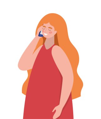 Akıllı telefon vektör tasarımlı kız