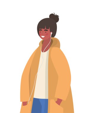 Kulaklık vektör tasarımlı kız