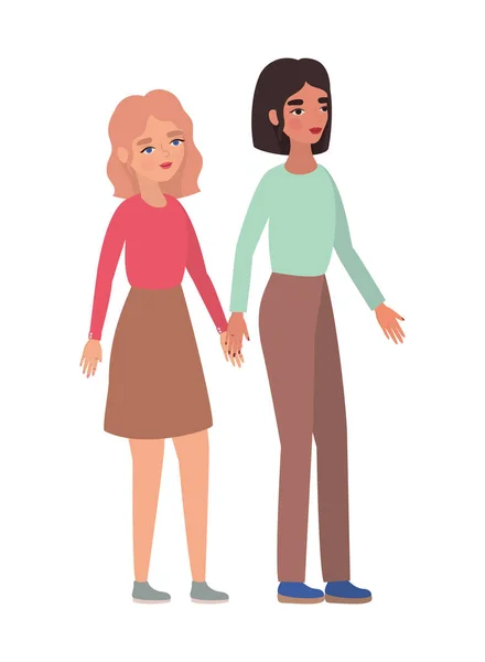 Women holding hands vector design — Stock Vector