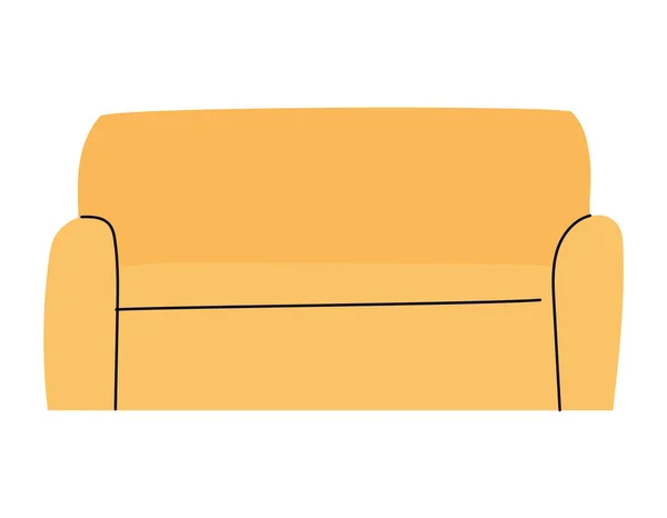 Isolated yellow couch vector design — Stock Vector