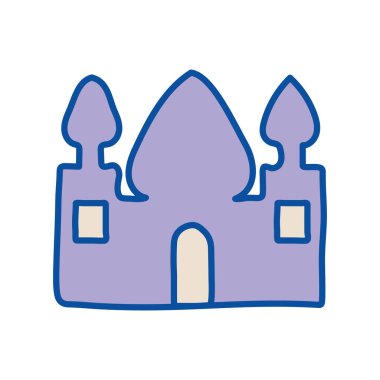 Ramadan mosque line and fill style icon vector design