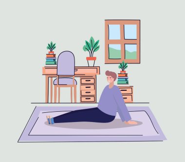 Masa başı vektör tasarımı olan bir çocuk.