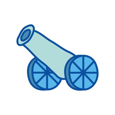 Ramadan cannon line and fill style icon vector design