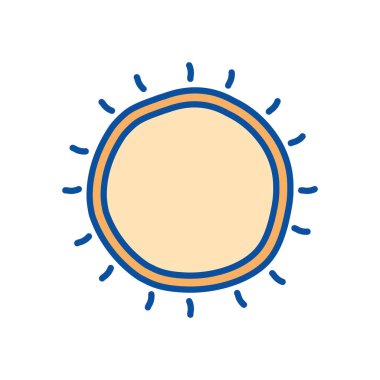 İzole edilmiş güneş hattı ve biçim ikonu vektör tasarımını doldur
