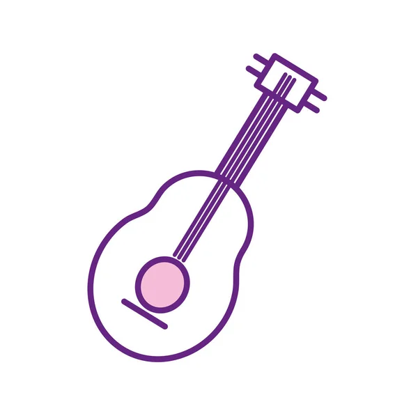 Guitarra aislada instrumento línea estilo icono vector diseño — Vector de stock