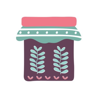 İzole edilmiş mason kavanozu düz biçim ikon vektör tasarımı