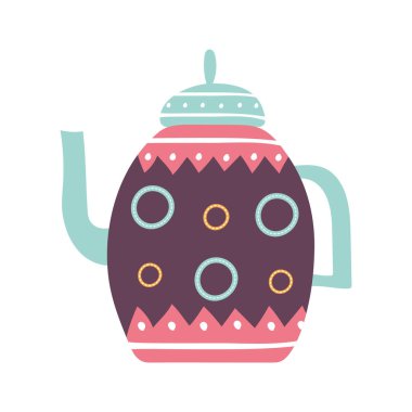 çay ya da kahve kettle düz ikon vektör tasarımı