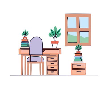 sandalye vektör tasarımlı masa