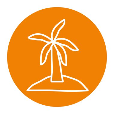 İzole edilmiş palmiye ağacı blok çizgisi biçim vektör tasarımı