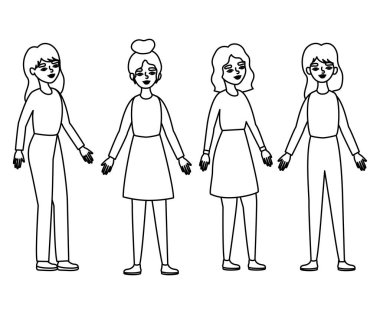 Kadınlar vektör tasarımını avatarlar