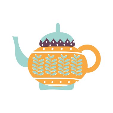 çay ya da kahve kettle düz ikon vektör tasarımı