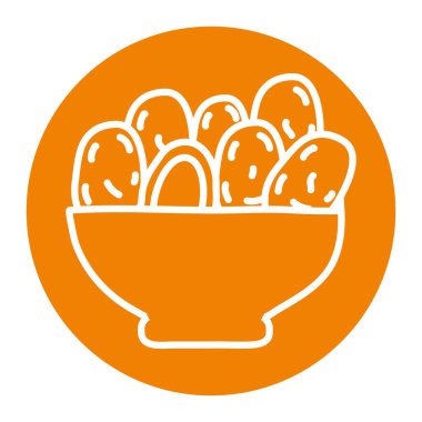 Ramazan günleri kase blok çizgisi biçim vektör tasarımı