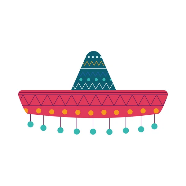 Chapéu mexicano design vetor ícone estilo plano — Vetor de Stock