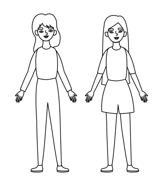 Femmes avatars vecteur design — Image vectorielle