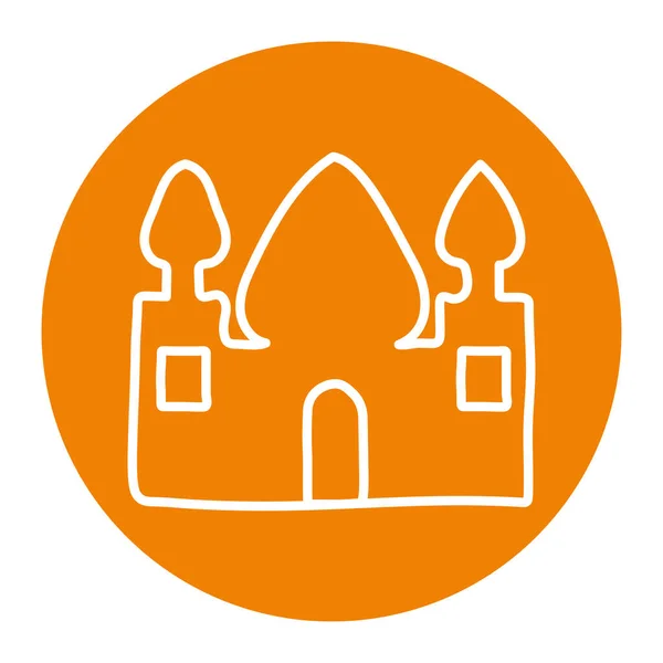 Ramadán mezquita bloque línea estilo icono vector diseño — Archivo Imágenes Vectoriales