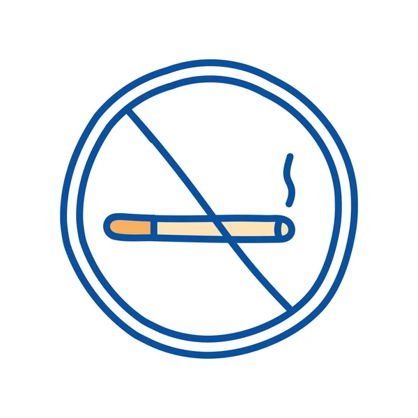 Isolated cigarette forbidden signal line and fill style icon vector design — ストックベクタ