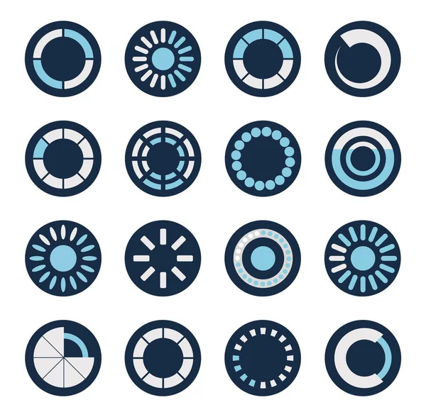 Laden cirkels blok stijl pictogram set vector ontwerp — Stockvector