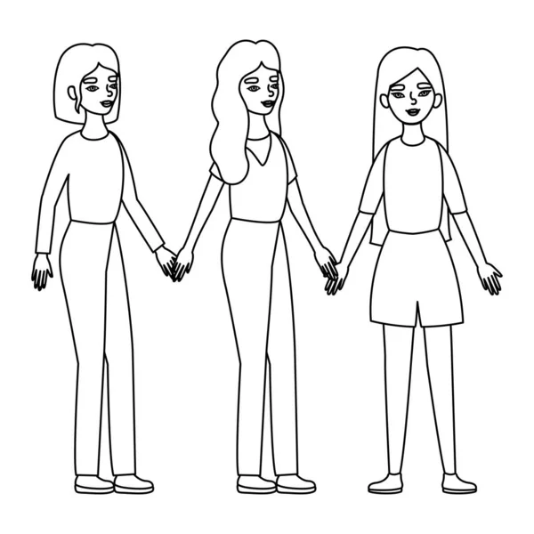 Women holding hands vector design — Stock Vector