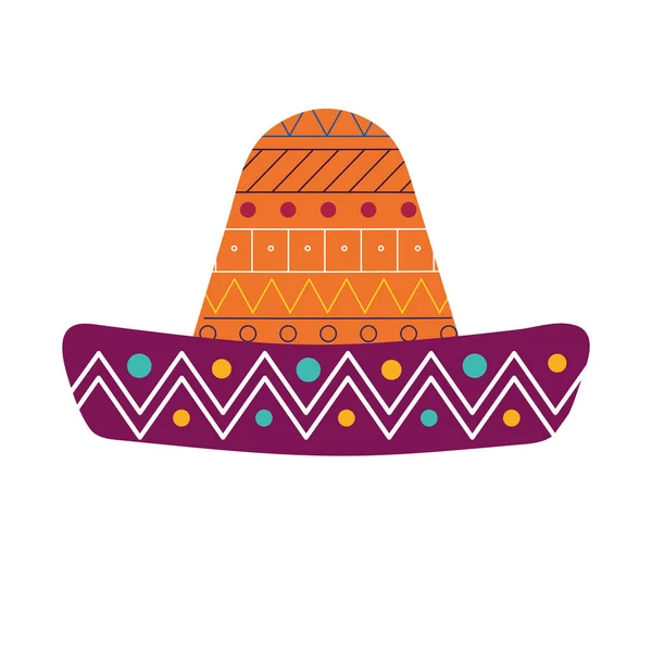 Diseño de vectores icono de estilo plano sombrero mexicano — Archivo Imágenes Vectoriales
