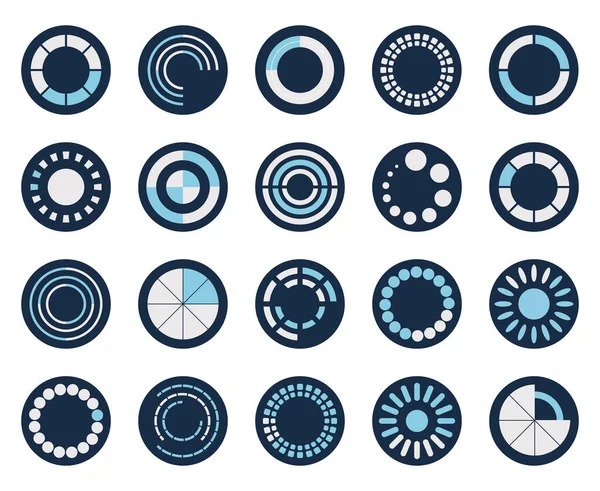Laden cirkels blok stijl pictogram set vector ontwerp — Stockvector