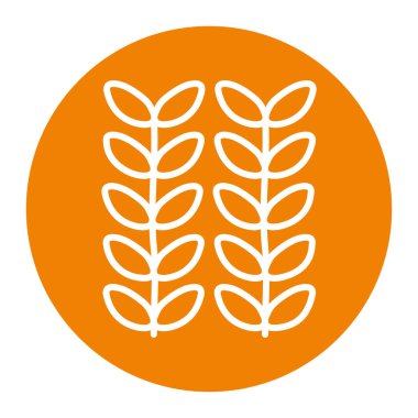 İzole edilmiş yapraklar blok çizgi biçim vektör tasarımı