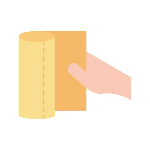 Main isolée avec motif vectoriel icône de style plat en tissu — Image vectorielle