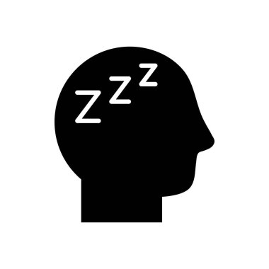 Yorgunluk sembolü siluet biçimi ikon vektör tasarımlı avatar başı