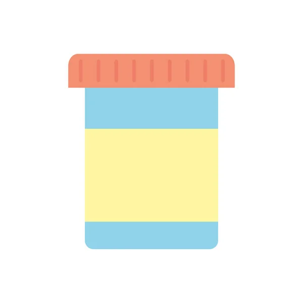 Pílulas isoladas jar design vetor ícone estilo plano — Vetor de Stock