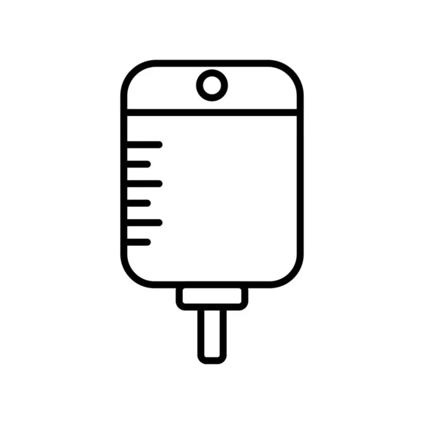 Diseño de vector de icono de estilo de línea de bolsa médica aislada — Archivo Imágenes Vectoriales