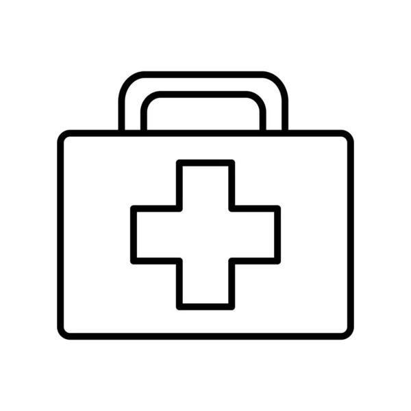 Diseño de vectores de icono de estilo de línea de kit médico aislado — Vector de stock