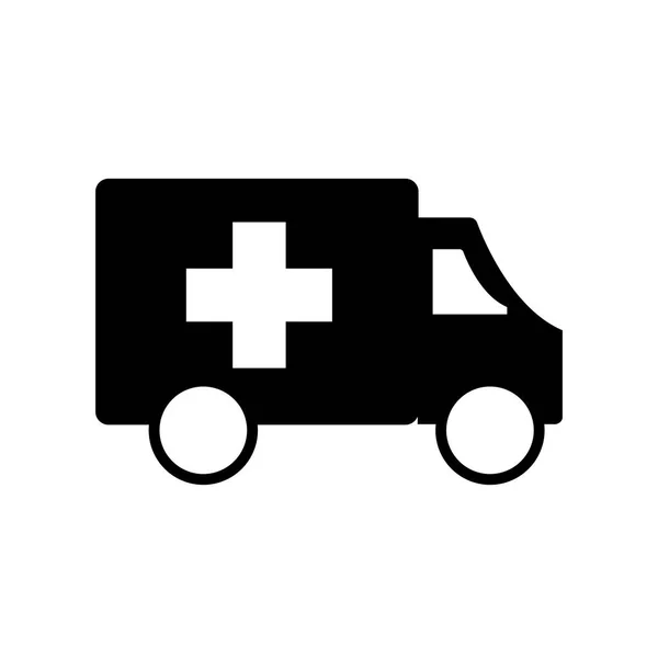 Ambulancia silueta estilo icono vector diseño — Vector de stock