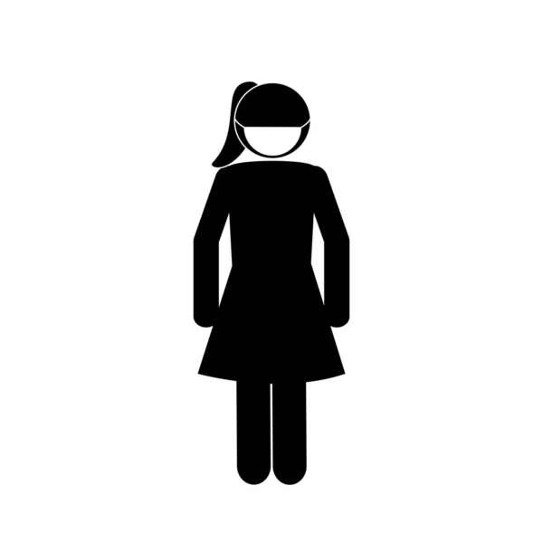 Avatar féminin avec masque silhouette style icône vectoriel design — Image vectorielle