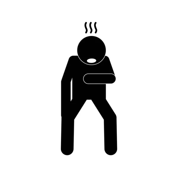 Avatar masculino com febre silhueta estilo ícone vetor design — Vetor de Stock