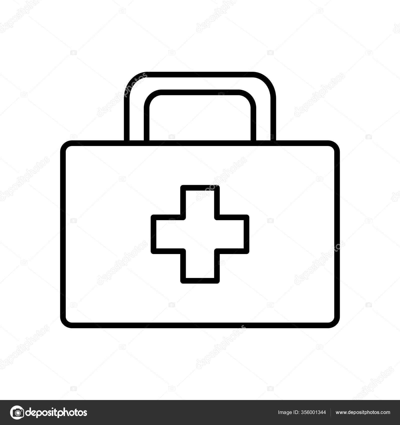 Kit médico línea estilo icono vector diseño — Vector de stock