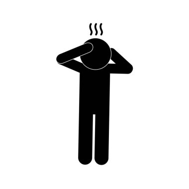 Ateş siluet biçim ikon vektör tasarımlı erkek avatarı