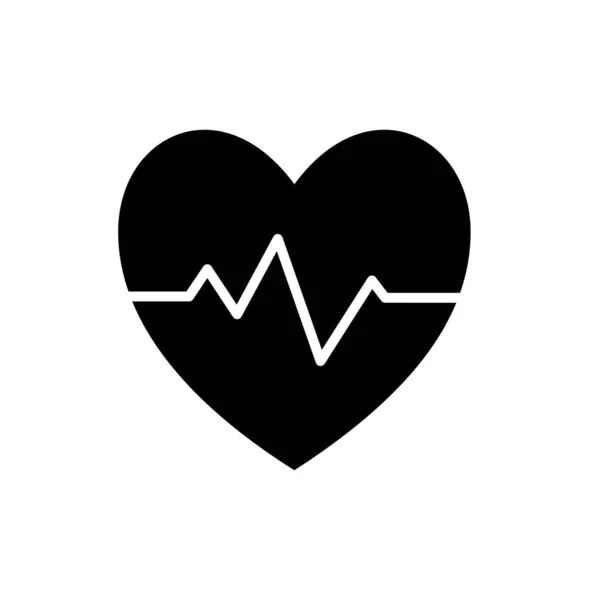 Καρδιά με παλμό σιλουέτα στυλ εικονίδιο διανυσματικό σχεδιασμό — Διανυσματικό Αρχείο