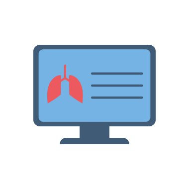 Bilgisayar düz simge vektör tasarımı içindeki akciğerler