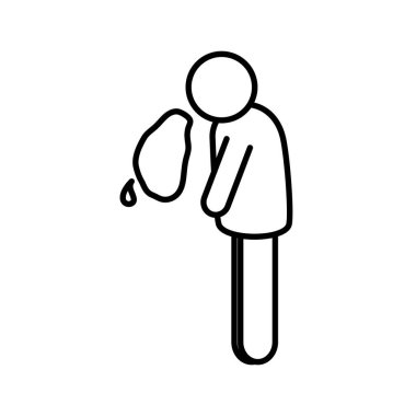 Erkek avatar kusma çizgisi biçim vektör tasarımı