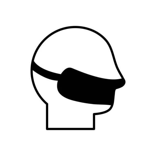 Cabeza avatar con máscara símbolo línea estilo icono vector diseño — Vector de stock