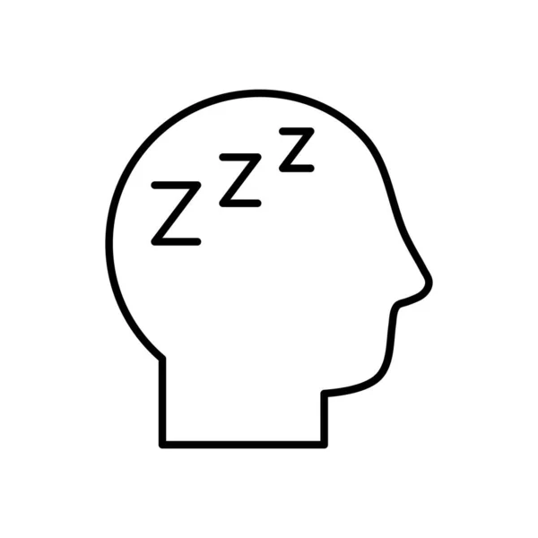 Tête avatar avec symbole de fatigue ligne style icône vectoriel design — Image vectorielle