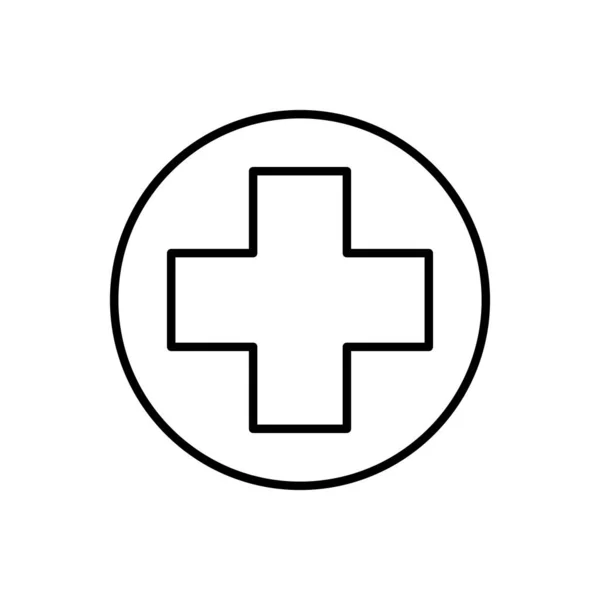 Kreuz innerhalb Kreis Linie Stil-Symbol Vektor-Design — Stockvektor