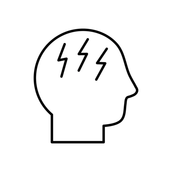 Avatar huvud med huvudvärk symbol linje stil ikon vektor design — Stock vektor