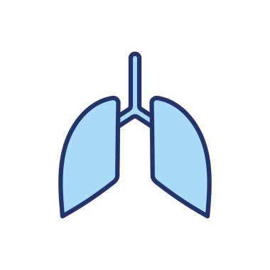 İzole akciğer çizgisi ve biçim ikonu vektör tasarımını doldur