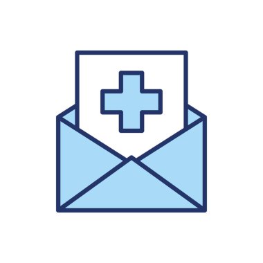 Zarf çizgisi içinde izole edilmiş haç ve biçim ikonu vektör tasarımını doldur