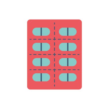 İzole haplar düz biçim ikon vektör tasarımı